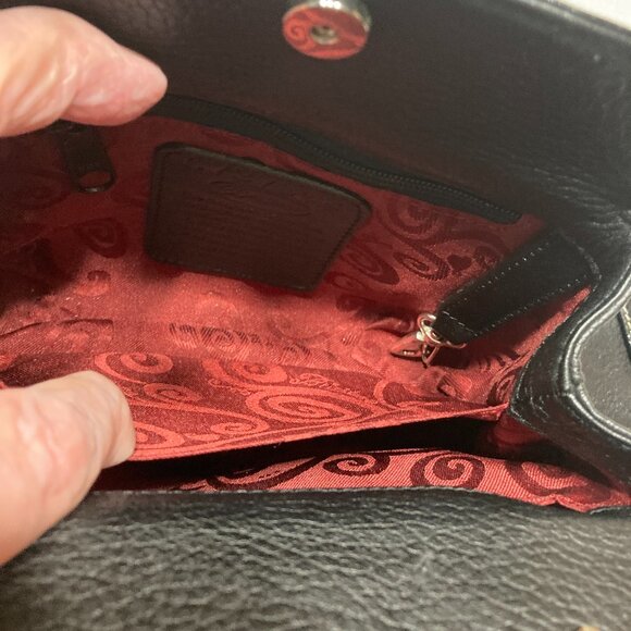 Like New Brighton Black Croc embossed and Pebble Leather Satchel Mini bag - Picture 11 of 11